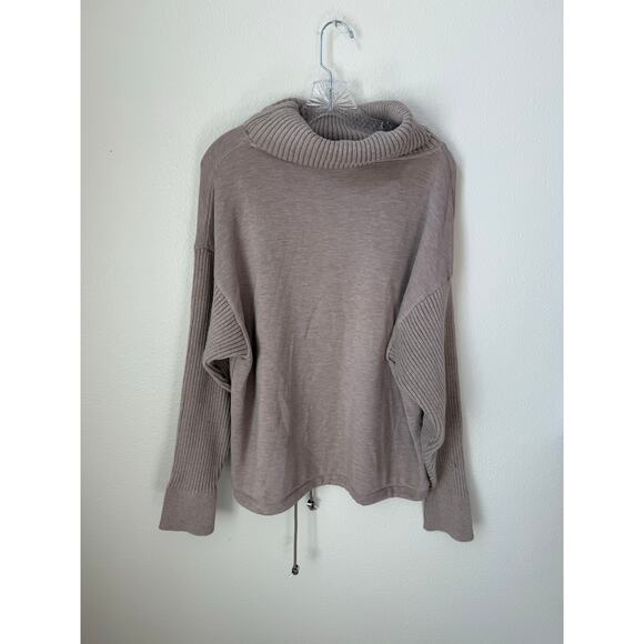 Varley DoubleSoft Hannah Cowl Neck Sweatshirt Pullover Taupe Size XL - Picture 4 of 11